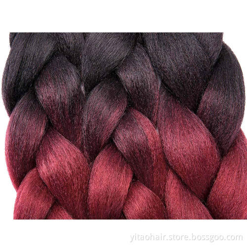 wholesale colorful red Braiding Hair Synthetic crochet Braids hair Extensions High Fiber Twist Braiding Hair for woman 24Inch
